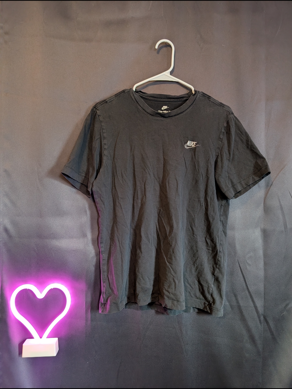 Nike Black Logo T-Shirt Skinny Fit  Top Swoosh Label White